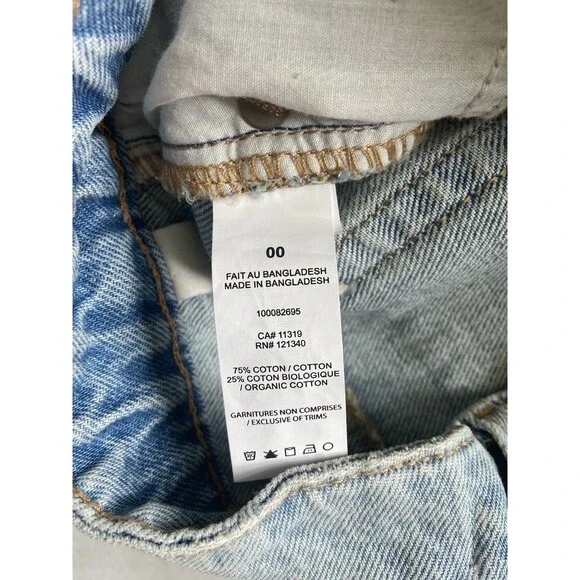 Garage Womens Bermuda Jean Shorts Size 00 Blue Denim Cut-off Jorts Skater Grunge - Picture 8 of 16